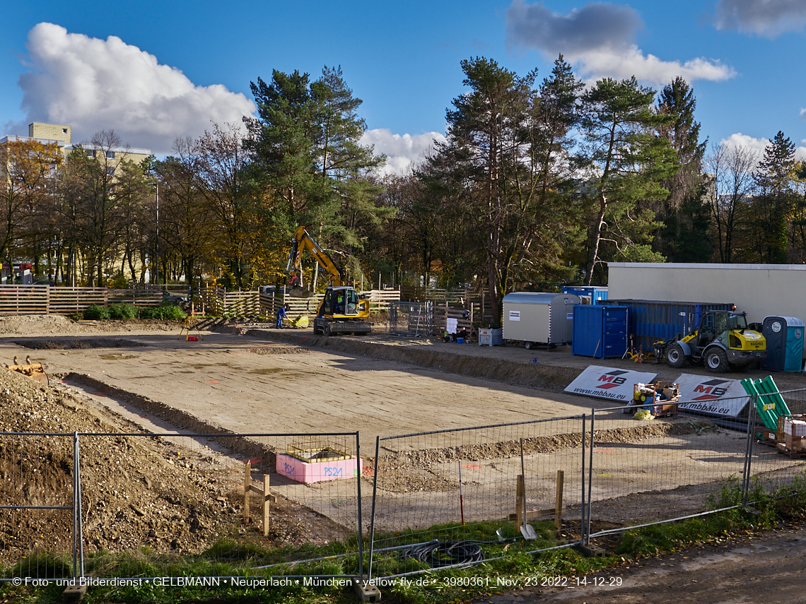 23.11.2022 - Baustelle an der Quiddestraße Haus für Kinder in Neuperlach